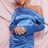 Blue Satin One Shoulder Drape Bodycon Dress -Cheap Dress Store 05d09df05945cd74b0da57e4e7f625d041a3f137 cnc7681 1