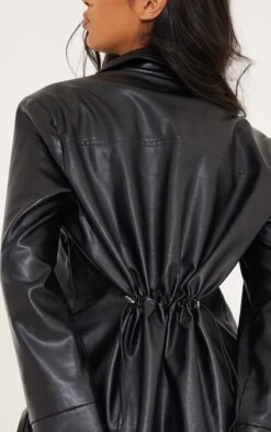 Black Faux Leather Oversized Blazer Dress -Cheap Dress Store 071229bf1e765b41733059b113b0b079568ec34a cna3016 4