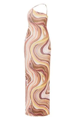 Brown Swirl Print Burnout Mesh One Shoulder Maxi Dress -Cheap Dress Store 08fa500342102c3e4d015cfcf1fd6345a4b2bb39 cne2701 5