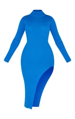 Blue Roll Neck Knitted Midaxi Dress -Cheap Dress Store 099347d0d9ba26552c762123cb96ef8e798ae3cc cnb1374 5