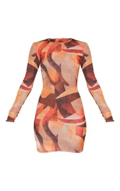 Orange Abstract Ribbed Long Sleeve Bodycon Dress -Cheap Dress Store 0c636efd0b4e4ac8d051c6f6621ea5e8c70e4ee2 cms5538 6