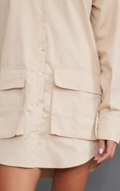 Sand Cargo Pocket Long Sleeve Shirt Dress -Cheap Dress Store 0d712619287dc9b643b27a26d0facc6c1e84e4bd cnd1299 4