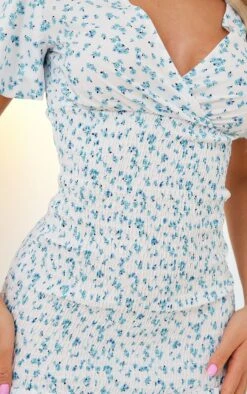 Blue Ditsy Floral Print Shirred V Neck Bodycon Dress 10 Blue Ditsy Floral Print Shirred V Neck Bodycon Dress -Cheap Dress Store 0e9fe9333ad3b35f90e0606d92e69736bbe13842 cnc8280 4