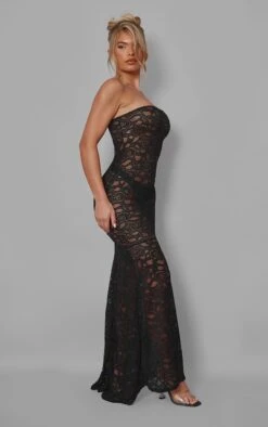 Black Sheer Lace Bandeau Maxi Dress -Cheap Dress Store 0ed440f4affe21284fafcdc9e04b49d6f66fe204 cnc7807 3