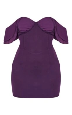 Plum Ruched Cup Detail Bardot Drape Bodycon Dress -Cheap Dress Store 10464333bb3e544c154fd26b68ac27bb97a0c545 cnb9151 5