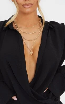 Black Textured Woven Extreme Plunge Bell Cuff Shirt Dress -Cheap Dress Store 1072a2206455952f0a4ced84f15dcdbc8ae1877a cmq2641 4