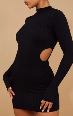 Black Structured Contour Rib High Neck Cut Out Bodycon Dress -Cheap Dress Store 108dd6c51b63cafc8b897a98f4ed3dca560545a9 cna6595 4