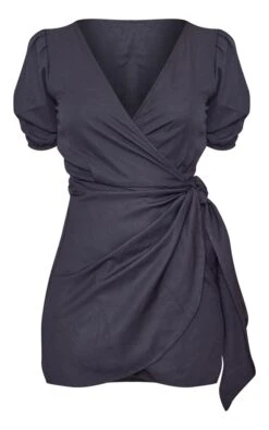 Black Linen Look Wrap Front Bodycon Dress -Cheap Dress Store 119bc91a618f13f3e330ea509ce7279ca78cf4b4 cnd4753 5
