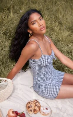 Monochrome Check Underwire Halterneck Corset Shift Dress -Cheap Dress Store 130c1880d983d695ef9590416860f5118c14aa72 cnd8866 4