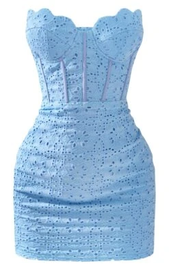 Blue Broderie Anglaise Bandeau Scallop Bodycon Dress -Cheap Dress Store 13c1f25e0b85d2e0d891b9a596b591196de9cdd4 cne1367 5