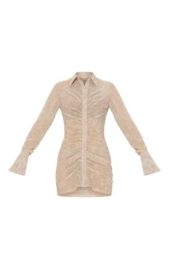 Cream Croc Print Ruched Front Bodycon Dress -Cheap Dress Store 1465c1244e03bbb70b3b37f3b765dc63055e9371 CMW1227 5