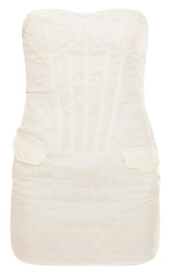 Cream Quilted Underwired Pocket Detail Bandeau Bodycon Dress -Cheap Dress Store 164b030cd42fa8919aa54a3f1676ad7979ea4042 cne3765 5