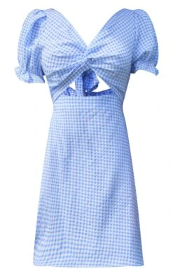 Blue Check Twist Bust Cut Out Shift Dress -Cheap Dress Store 1a7d8fe3f97c4410b61675eb08f78ba19ecbad5c cnd4037 5