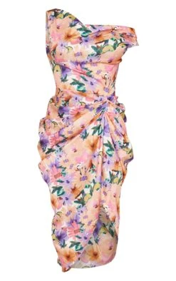 Multi Floral Print Satin Off The Shoulder Draped Skirt Midi Dress -Cheap Dress Store 1f53ec9d853d9e43c206cfab543b0f57e43237ae cmy4130 6