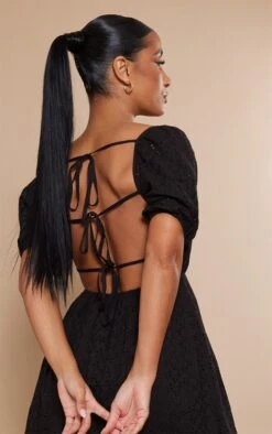 Black Broderie Anglaise Puff Sleeve Shift Dress -Cheap Dress Store 206e3bebb14254fa4d6b93401c5f262268a3036c cnd4034 4