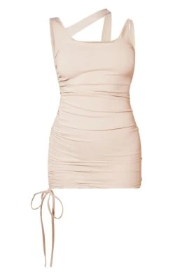 Stone Stretch Woven Asymmetric Strap Ruched Bodycon Dress -Cheap Dress Store 27e00e072cee0f4f40bf158f330a2c85f6e8f9f7 cmw4799 6