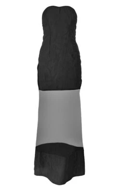 Black Textured Chiffon Mesh Detail Bandeau Maxi Dress -Cheap Dress Store 2a66b3971585599cf0127f2c999544e80976c115 cne6598 5