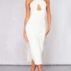 Cream Textured Halterneck Split Maxi Dress -Cheap Dress Store 2b6cc5fc4a350a192d2830df56cad3ed97d3cf40 cne6497 1
