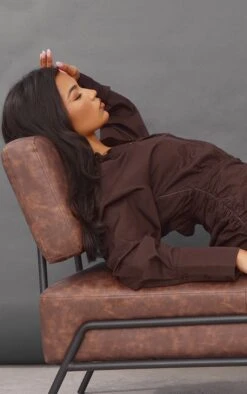 Chocolate Oversized Shirt Ruched Bodycon Dress -Cheap Dress Store 2bd51b915d5312bd9cd77a4e2c78b2a776bc7718 cnb8479 4