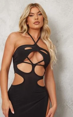 Black Slinky Multi Cut Out Split Detail Maxi Dress -Cheap Dress Store 2e5bba5f60f3c17d316bfd29dc370302df7bed00 cnd6484 4