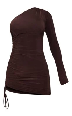 Chocolate Slinky One Shoulder Ruched Bodycon Dress -Cheap Dress Store 305187d160d24bf2cbf86c8d92ba5420e6a565ae cnc2271 5