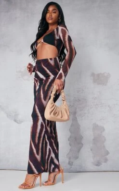 Brown Animal Print Mesh Cup Detail Long Sleeve Maxi Dress -Cheap Dress Store 30c267cd178e21c1e79ee1d829a236879c8fe592 cna4895 3
