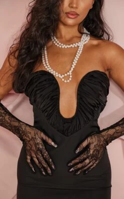 Black Extreme V Bar Satin Pleated Bust Detail Midaxi Dress -Cheap Dress Store 34462cbf0cee42bf0c34b080997e6a3a75e12853 cnc7788 4