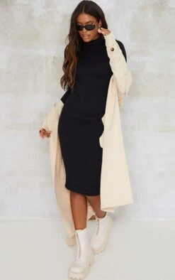 Black Structured Contour High Neck Midi Dress -Cheap Dress Store 3664e6ea8db664ef047fffe1a2ff5c98db91a041 cmt9450 1