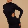 Black Structured Contour Rib High Neck Cut Out Bodycon Dress -Cheap Dress Store 3be6f02fb101375d8bba337b0529b4742ed7c404 cna6595 1