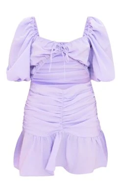 Lilac Textured Puff Sleeve Ruched Frill Hem Bodycon Dress -Cheap Dress Store 3d69a551f20f207496d338be381ae2a42d893383 cmy1981 6