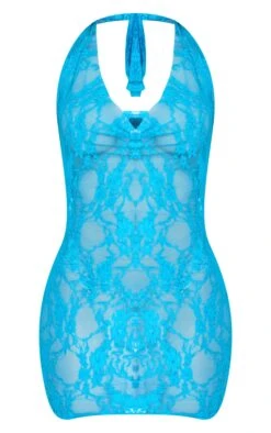 Blue Sheer Lace Cowl Neck Halter Bodycon Dress -Cheap Dress Store 3e109e7ee60a7bd4237b0b6bb4eadd2f74f200ba cne3802 5