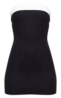 Black Woven Bandeau Contrast Bodycon Dress -Cheap Dress Store 41e7f3ebfc53b105de3bc3e5913a9d780151436e cnc2254 5