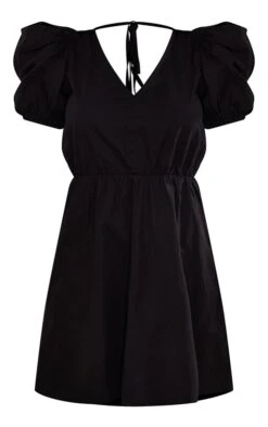 Black Puff Sleeve Poplin Shift Dress -Cheap Dress Store 4624e97a6aeae5259565e7a03143c3fb3154af5c cnd4031 5