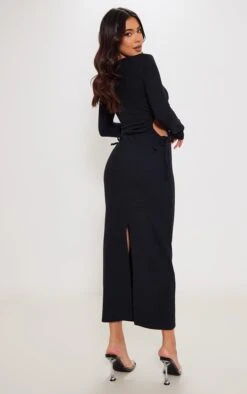 Black Ribbed Side Cut Out Long Sleeve Maxi Dress -Cheap Dress Store 472af23b631a82b97fd3b982f3f18dc7e0376a4c cnd1255 2