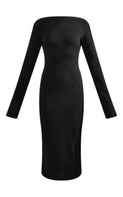 Black Rib Flare Sleeve Scoop Back Midaxi Dress -Cheap Dress Store 48c54f86f27d9cc955caa0795ffbce1f86fb70f1 cnc2908 5