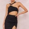 Black Linen Look Wooden Ring Detail Cut Out Halter Bodycon Dress -Cheap Dress Store 4bb3650f2e135f90afcafd326a2fc0bdb0123cae cne1364 1