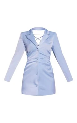 Pale Blue Satin Lace Up Back Detail Blazer Dress -Cheap Dress Store 4c96a07f78c53603bd0cd5efde20a377a451d2f8 cnd2336 5