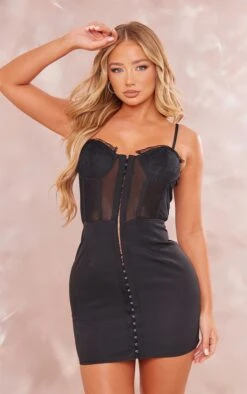 Black Woven Mesh Corset Lace Detail Bodycon Dress -Cheap Dress Store 4d48d7bfa93591a4f3b9f8e8475bbd3d1db7b957 cne2692 1