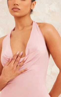 Blush Slinky Cowl Lettuce Hem Detail Halter Bodycon Dress -Cheap Dress Store 4da6ca3e96469c2b4be06d169d79ff2ff85e8159 cnd7735 4