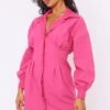Hot Pink Fitted Waist Long Sleeve Shirt Dress -Cheap Dress Store 542d2929a3817ae95692cba93cad4bb16651d43f cne1922 1