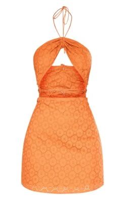 Rust Broderie Anglaise Cut Out Strap Detail Bodycon Dress -Cheap Dress Store 54c4796f286d3ce6ebbb8e8616a07050858ae835 cnd5895 5