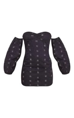 Black Broderie Underbust Detail Bardot Shift Dress -Cheap Dress Store 55128fd9804cdff64bc4b47fbcde80162e2c57f7 cnd5490 5