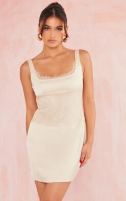 Nude Satin Lace Insert Trim Detail Strappy Bodycon Dress -Cheap Dress Store 5a6be184f6fe3094534ac4302cdcfd8cc66e242b cne1376 1