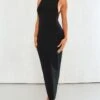 Black Slinky Extreme Racer Back Midaxi Dress