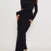 Black Ribbed Side Cut Out Long Sleeve Maxi Dress -Cheap Dress Store 6078d0a78581bd8371dc2df7a0932aa001579b2d cnd1255 1
