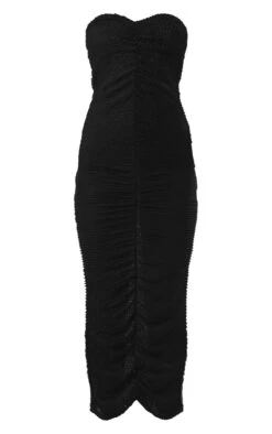 Black Textured Bandeau Ruched Midaxi Dress -Cheap Dress Store 61d77bfb0289c69898845ff085dd90f0a59afd65 cnd7626 5