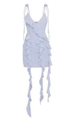 Blue Grey Chiffon Frill Drape Detail Strappy Shift Dress -Cheap Dress Store 6358e006dbe70e68f590304988b7c31ab81e9c2d cnd2217 5