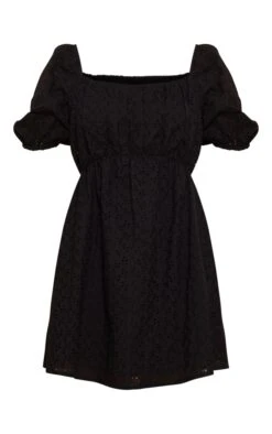 Black Broderie Anglaise Puff Sleeve Shift Dress -Cheap Dress Store 63f761a2aa3dcfa1b3d92dd76a7dff21a20a9ba7 cnd4034 5