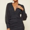 Black Long Sleeve Chiffon Ruched Bodycon Dress -Cheap Dress Store 64885342641669deeb1063c432b081884cb58ac0 cmf2121 1