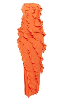 Orange Bandeau Asymmetric Frill Detail Maxi Dress -Cheap Dress Store 689fbc8259b5e5c3b240834aedddc9088ca8d412 cne2939 5